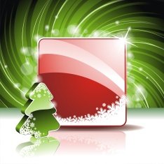 Christmas illustration 3d pinetree on green background