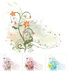Vektor grunge floral background N2