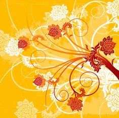 Grunge floral background N102