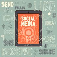 Social Media Hand drawn vector illustration