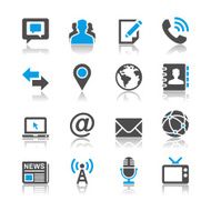 Media and communication icons - reflection theme