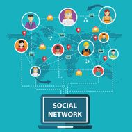 Social network people connecting all over the world N2