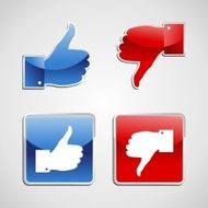 Thumbs up and down icons set