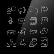 Communication concept icon set