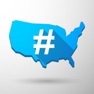 USA map icon with a hash tag