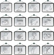 Blogging communication and social network icons