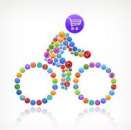 Bicycle on Social Networking & Internet Color Buttons