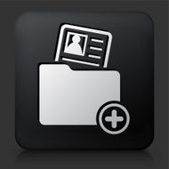 Black Square Button with Profile Folder and Plus Sign N2