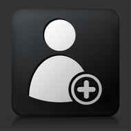 Black Square Button with Add Contact Icon N2