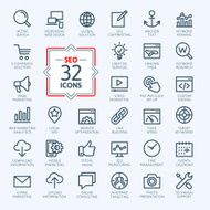 Outline web icons set - SEO (Search Engine Optimization) N2