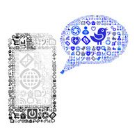 Icon group as speech bubble cloud N2