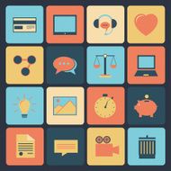 Flat set of modern vector icons N4