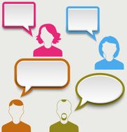 Communication concept with colorful bubbles