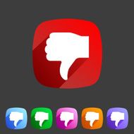 Thumbs down dislike icon flat web sign symbol logo label
