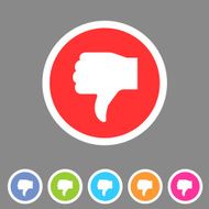 Thumbs down dislike icon flat web sign symbol logo label N2