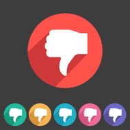 Thumbs down dislike icon flat web sign symbol logo label N3