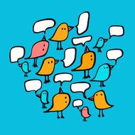 Birds and speech bubbles