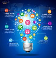 Modern infographic template with light bulb and application icon N2