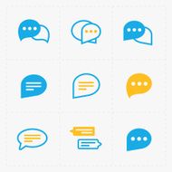 Colorful Speech bubble icons on white background Vector illustr