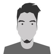 Black and white male profile picture front view
