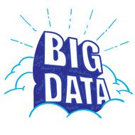 BIG DATA word on cloud with big data feature N2