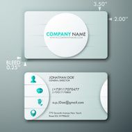 Modern simple light business card template with circle shapes and N2