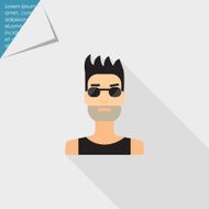 Portrait of man with bristle wearing sunglasses N2