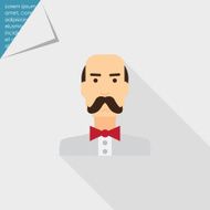 Moustached man portrait N2
