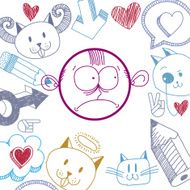 Vector art colorful drawing of sad and depressed person N2