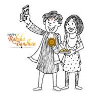 Happy brother and sister for Raksha Bandhan