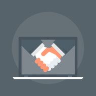 Partnership flat style colorful vector icon