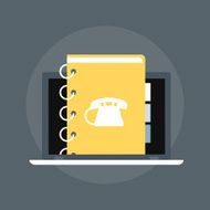 Contact List flat style colorful vector icon N2