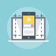 Responsive app design flat style colorful vector icon