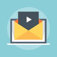 Video Marketing flat style colorful vector icon