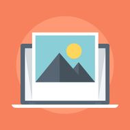Photo flat style colorful vector icon