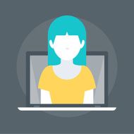 Female Avatar flat style colorful vector icon