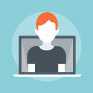 Male Avatar flat style colorful vector icon