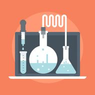 Research flat style colorful vector icon
