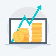 Business Growth flat style colorful vector icon