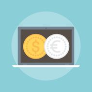 Currency Converter flat style colorful vector icon