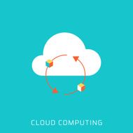 Cloud Computing flat style colorful vector icon N2
