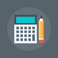 Accounting flat style colorful vector icon