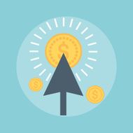 Pay Per Click flat style colorful vector icon