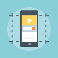 Responsive app design flat style colorful vector icon N2