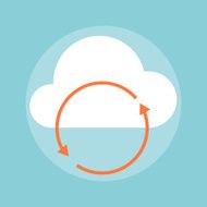 Cloud Computing flat style colorful vector icon N3