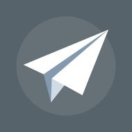 Contact Us Paper plane flat style colorful vector icon N3