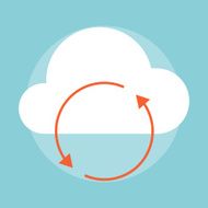 Cloud Computing flat style colorful vector icon N4