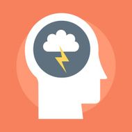 Brain Storming flat style colorful vector icon