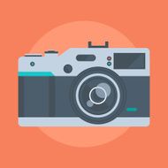 Camera flat style colorful vector icon