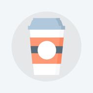 Coffee flat style colorful vector icon